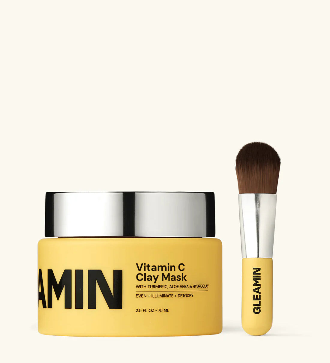 10-Minute Vitamin C Clay Mask With Brush Gleamin
