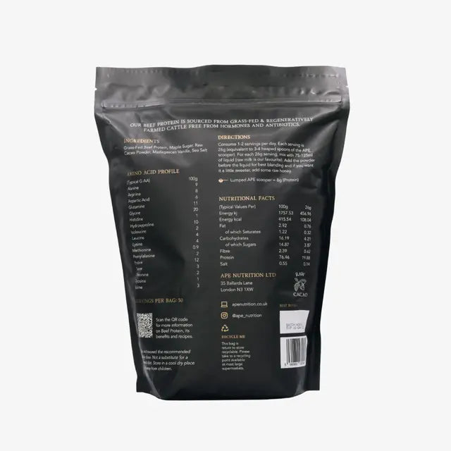 Grass-Fed Beef Protein Raw Cacao & Maple Sea Salt