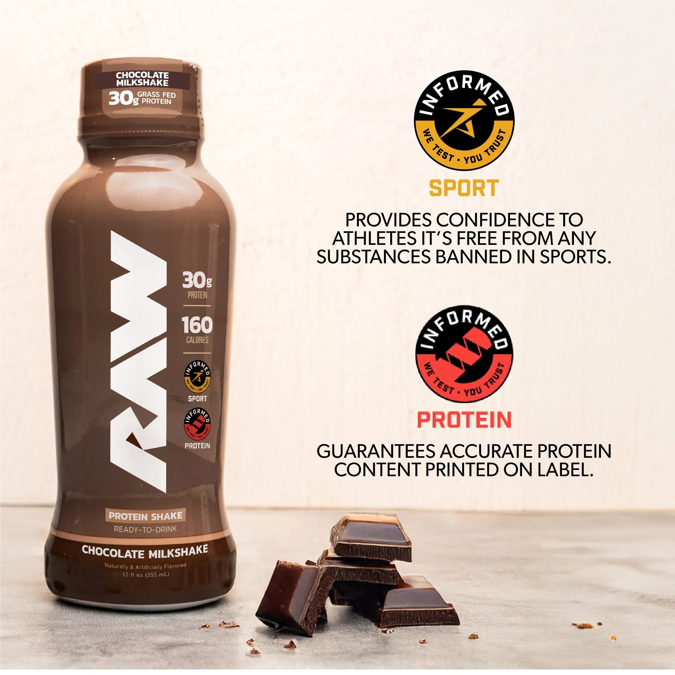 RAW Nutrition Protein Isolate RTD -  Strawberry Milkshake