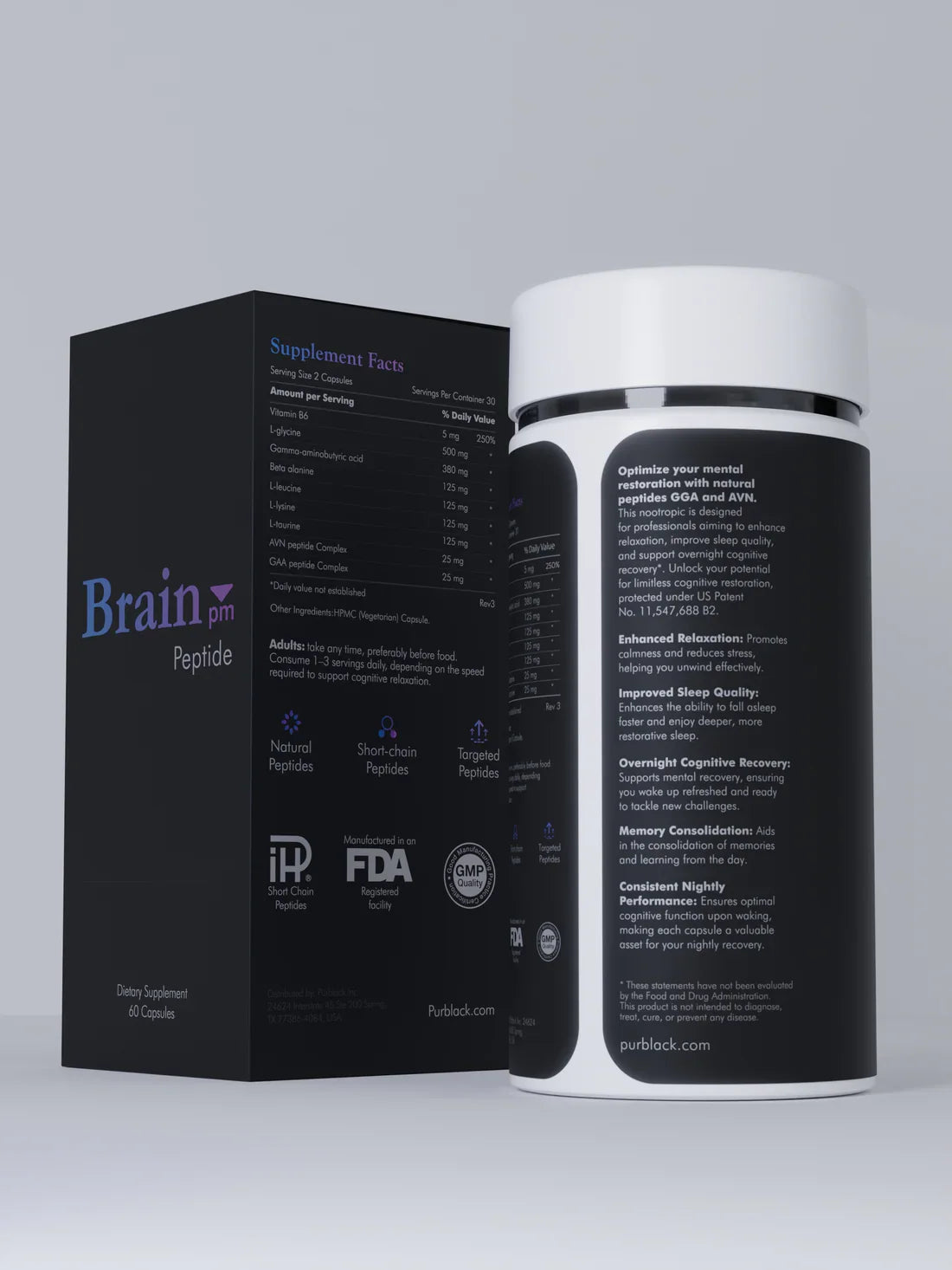 Pürblack BRAIN PM Peptide Capsules