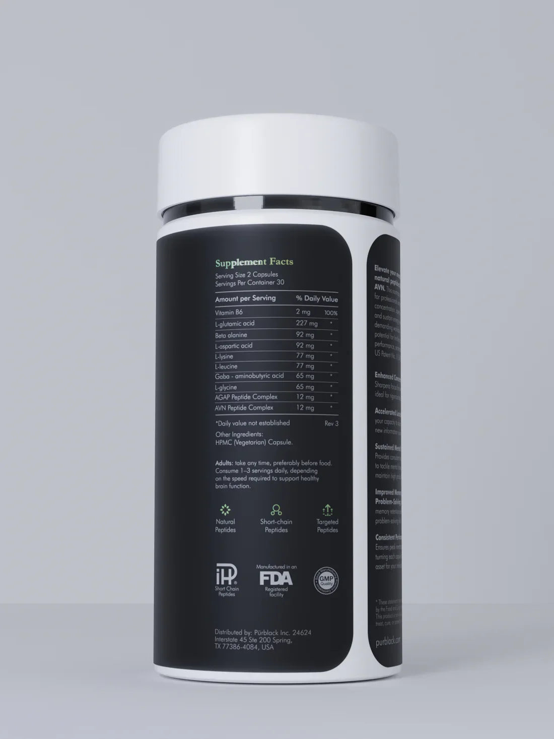 Pürblack BRAIN AM Peptide Capsules