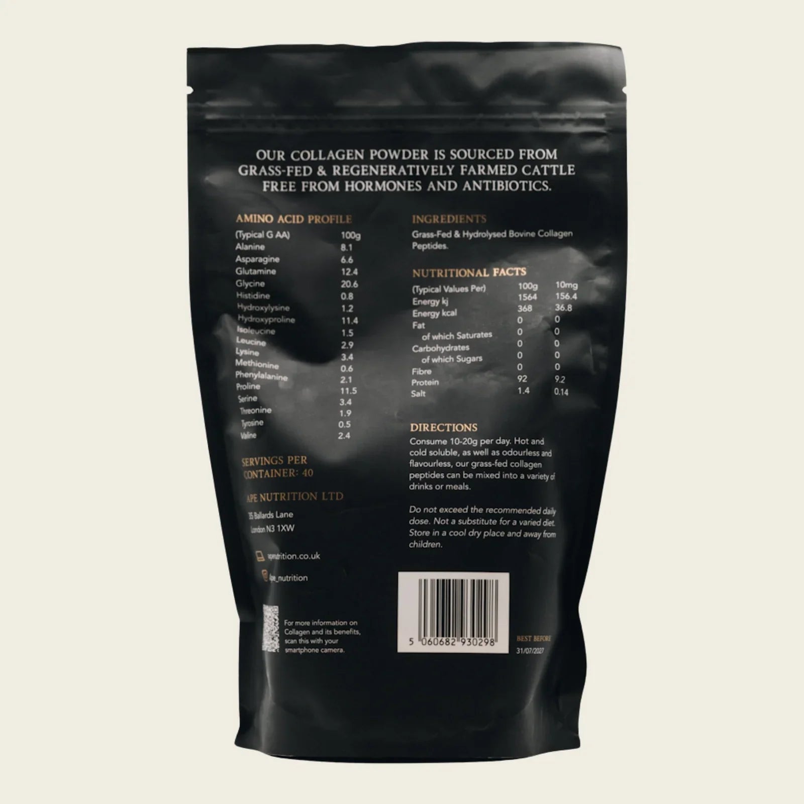 APE Nutrition Grass-Fed Collagen Powder
