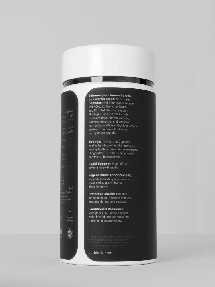 Purblack Immune+ Peptide Capsules for immune resilience and respiratory support